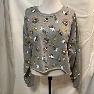 Warner Bros. Looney Toons Gray Cropped Sweatshirt